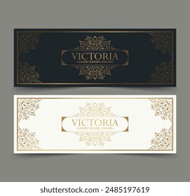Luxury hotel label template. Trendy vintage royal ornament frames illustration.
