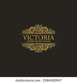 Luxury hotel label template. Trendy vintage royal ornament frames illustration.