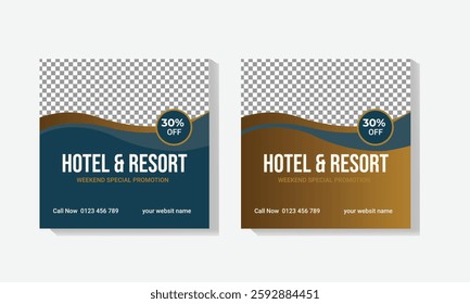 Luxury hotel and resort social media post 