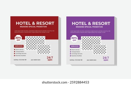 Luxury hotel and resort social media post 