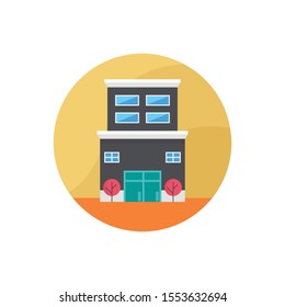 Luxury Hotel Vector Illustration . Hotel and Services flat icon style.