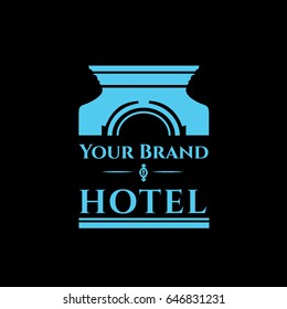 Luxury hotel vector logo design.