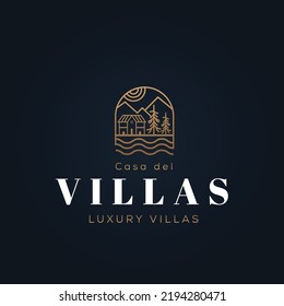 Luxury hotel, villas, apartment, villa, boutique, golden house logo