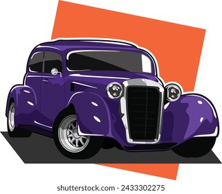 luxury hotrod car in vector