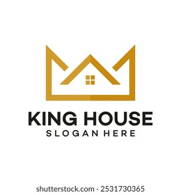 Luxury house crown logo and business card template
