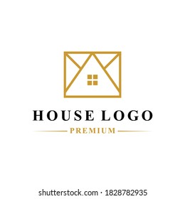 Vector de diseño de logotipo de la casa de lujo