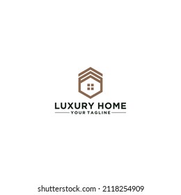 luxury house logo template in white background