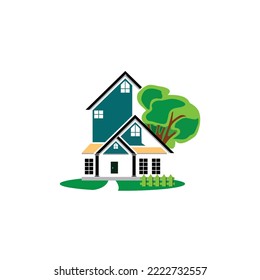 a luxury house logo that is suitable for initials of service names in the property sector and buying and selling land for housing
