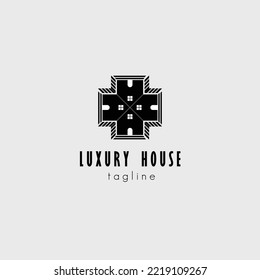 luxury house logo vector illustration design