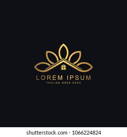 Luxury house logo, vector logo template