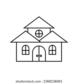 luxury house mansion with window icon vector