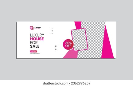 luxury house sale social media cover banner design. vector editable social media cover banner template