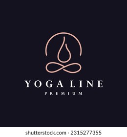 Luxury Human Yoga Logo Design Template line style . - Shutterstock ID 2315277355