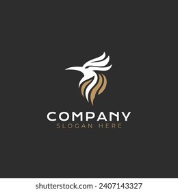 Luxury hummingbird mascot vector logo design. Simple minimalist bird as company brand identity. Vector illustration.