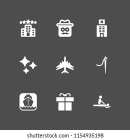 luxury icon. 9 luxury set with shine, gentleman, spa and cruise vector icons for web and mobile app