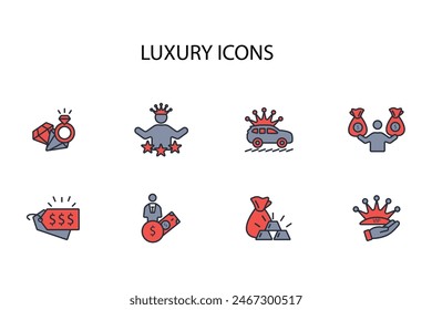 luxury icon set.vector.Editable stroke.linear style sign for use web design,logo.Symbol illustration.