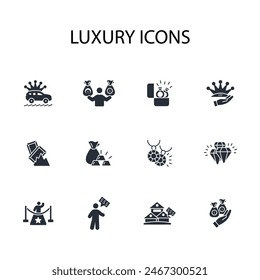 luxury icon set.vector.Editable stroke.linear style sign for use web design,logo.Symbol illustration.