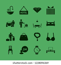 luxury icon. luxury vector icons set brassiere, double bed, handbag and chair