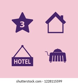luxury icon. luxury vector icons set home, hotel, hotel three stars and room service