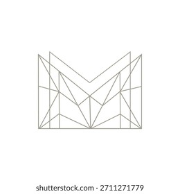 Luxury Icon Vector, Letter m polygonal symbol, Geometric Wolf Head Logo, creative logo icon, abstract icon, Stylish Minimal Symbol for Fashion or Industrial Use