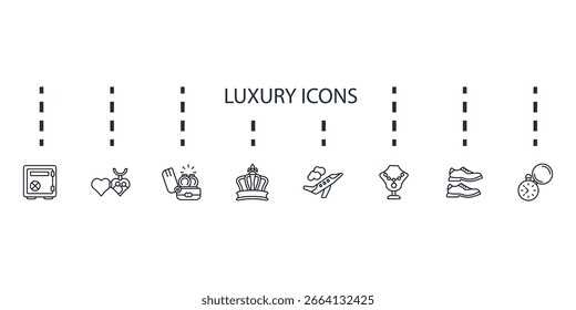 luxuriöse Symbole einzeln auf weißem Hintergrund, flaches Design