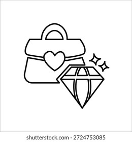 Iconos de lujo. Ilustración vectorial de línea simple