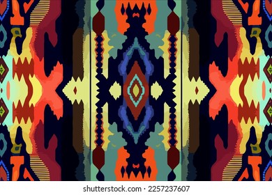 Luxury ikat pattern blurred bright background. Abstract traditional folk antique tribal ethnic graphic line. Ornate elegant luxury vintage retro style. Texture textile fabric blur patterns vector.