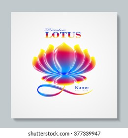 Luxury image logo Rainbow Lotus. Business design for spa, yoga class, hotel and resort. Vector illusration. EPS 10
