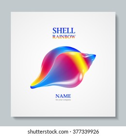 Luxury image logo Rainbow Seashell. To design postcards, brochures, banners, logos, creative projects. Vector illusration. EPS 10