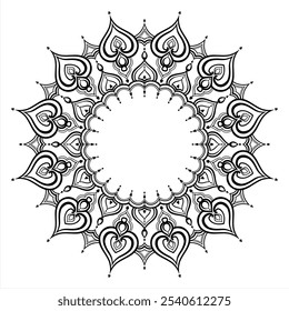 Ilustração de vetor de fundo Mandala indiana de luxo. Contorno isolado Quadro Mandala para impressão, tatuagem, capa, brochura, colorir página do livro