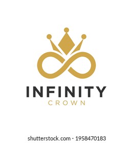 inspiración para el diseño del logotipo de la corona de infinito de lujo