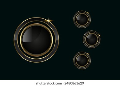 the luxury infographic of circles Luxury button vector, illustration, with luxury stoked in Vector template in dark darkground