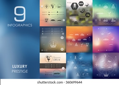 luxury infographic with unfocused background