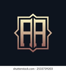Luxury Initial AA Monogram Logo Design . Elegant Emblem Letter AA Logo Design for Business and Corporate Identity