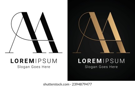 Luxury Initial AA Monogram Text Letter Logo Design
