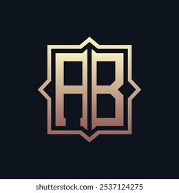 Luxury Initial AB Monogram Logo Design . Elegant Emblem Letter AB Logo Design for Business and Corporate Identity