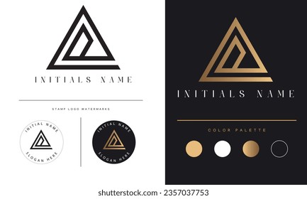 Luxury Initial AD or DA Monogram Text Letter Logo Design