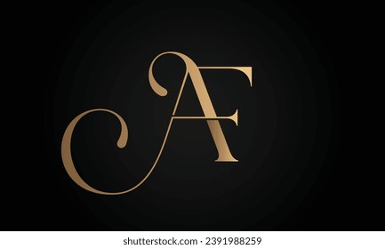 Luxury Initial AF or FA Monogram Text Letter Logo Design