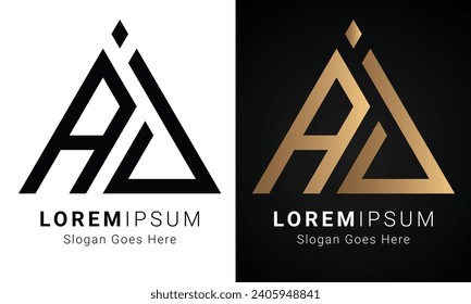 Luxury Initial AJ or JA Monogram Text Letter Logo Design