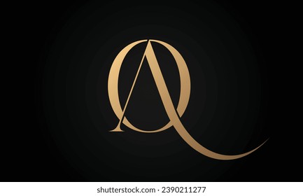 Luxury Initial AO or OA Monogram Text Letter Logo Design