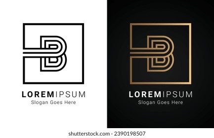 Luxury Initial B Monogram Text Letter Logo Design