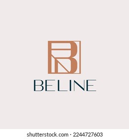 Luxury Initial B Square Simple Logo Design. Letter B Monogram Square Line Logo Identity for Branding, Business, Real Estate, Fasion and Elegant Brand