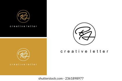 Luxury Initial BA Logo With Script Font Design