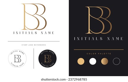 Luxury Initial BB Monogram Text Letter Logo Design