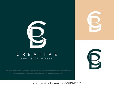 Luxury Initial BC, CB Monogram Text Letter Logo Design