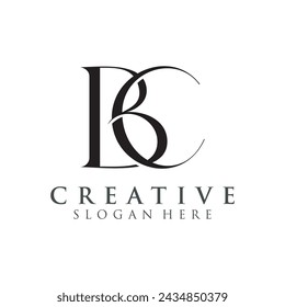 Luxury Initial BC  Monogram Text Letter Logo Design