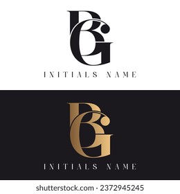 Luxury Initial BG or GB Monogram Text Letter Logo Design