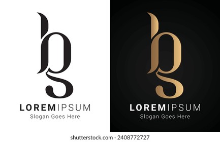 Luxury Initial BG or GB Monogram Text Letter Logo Design