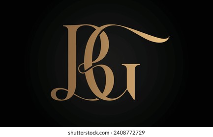 Luxury Initial BG or GB Monogram Text Letter Logo Design