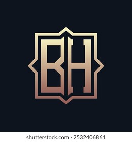 Erstklassiges Logo-Design von BH Monogram . Eleganter Emblembuchstabe BH Logo Design für Business und Corporate Identity